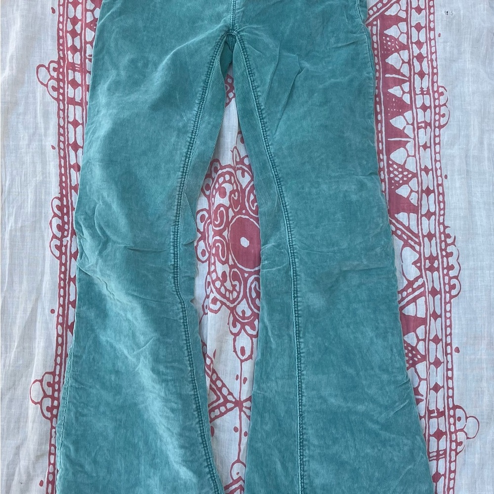 Free People Stretchy Teal Cord Flares